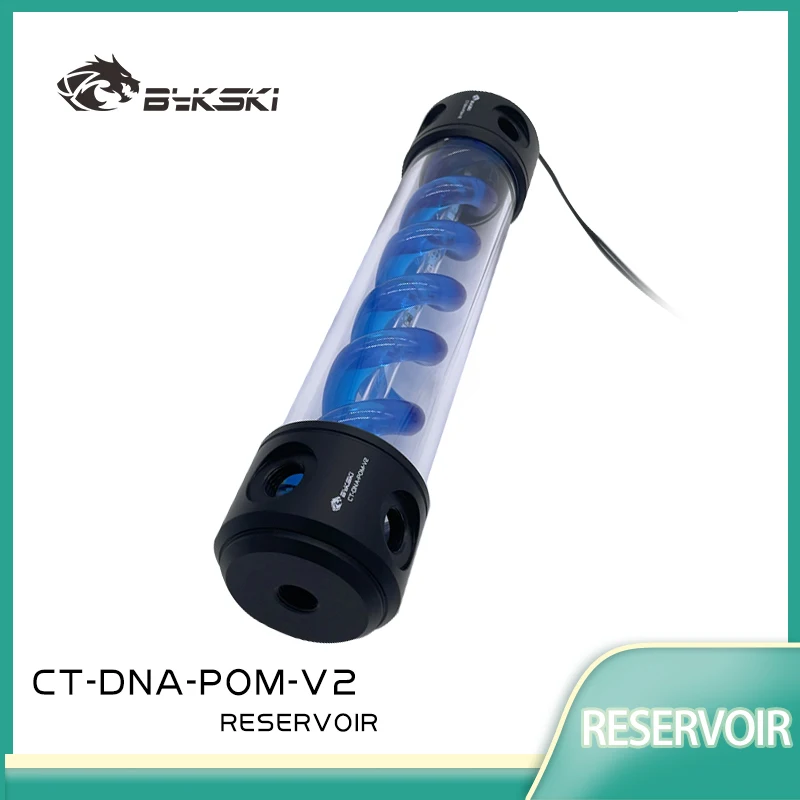 

Bykski CT-DNA-POM-V2 Длина 260 мм 50 мм Диаметр Резервуар POM + акриловый цилиндрический резервуар с двойной спиралью T-вирус с водяным охлаждением