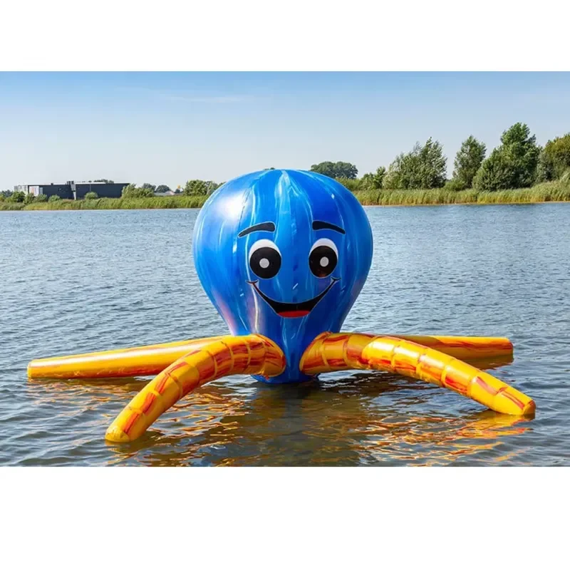 Water Floating Octopus Commercial Open-Water Inflatable Obstacle Park with Iceberg, Monster & Tower Slide