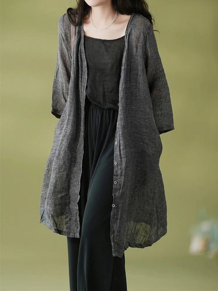 Summer Shirt Tops Women Casual Loose Long Ladies Cardigan Coats Fashion Woman Shirt Tops 2023 Vestido Mujer