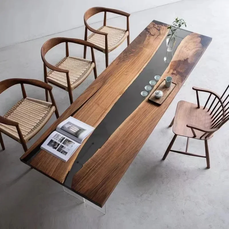custom.Factory Direct Customized Luxury Design Kitchen Dinner Restaurant Resin Epoxy Dining River Table