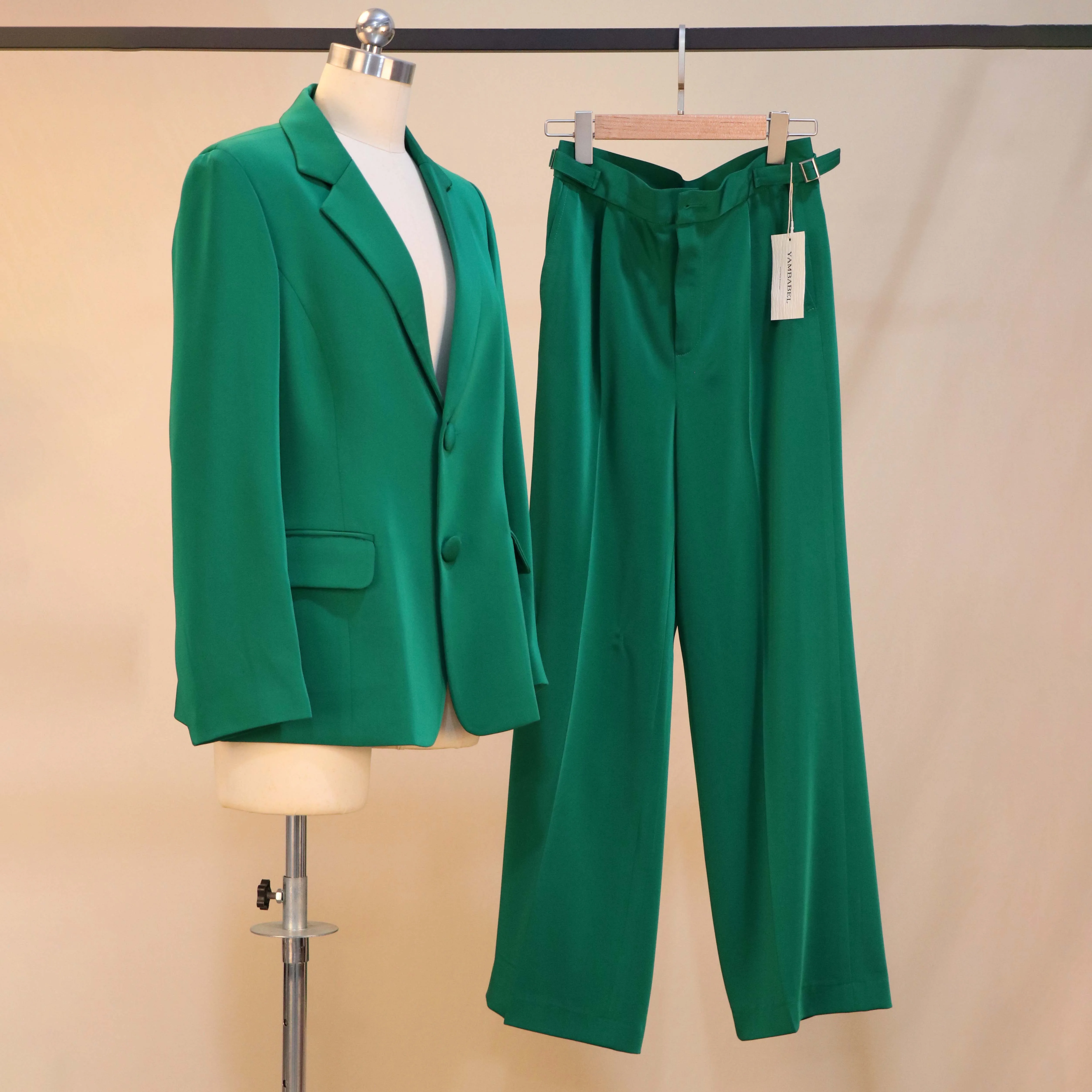 YAMBABEL Flared Sleeves Pleated Solid Color Maxi Shirt Dress Natural Waistline Eco-Friendly and Washable for Autumn