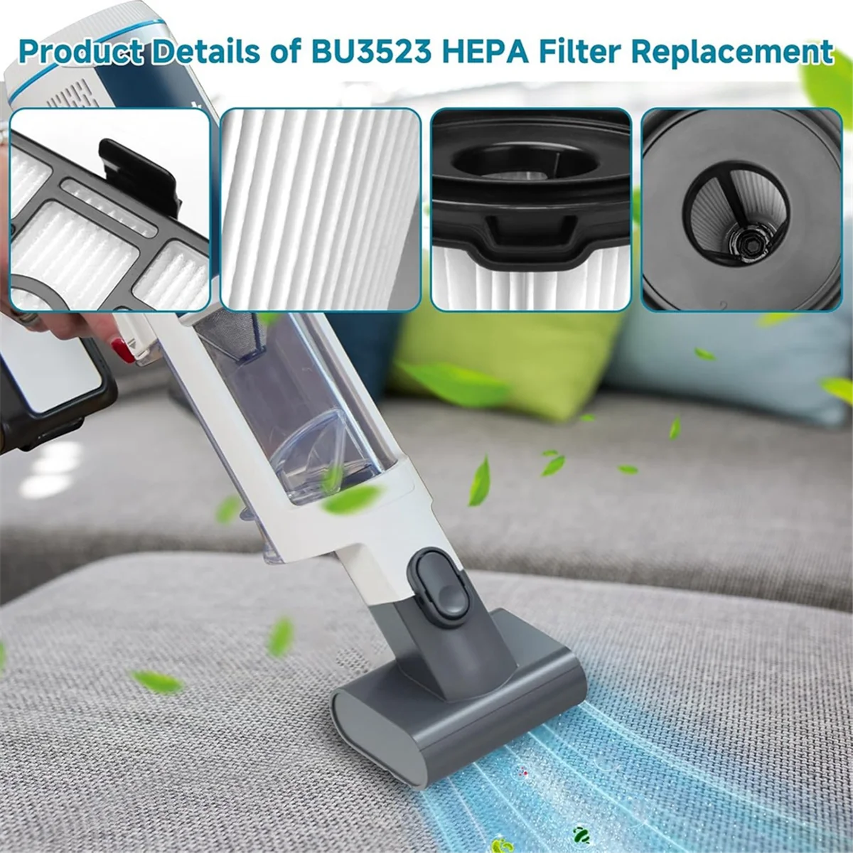 BU3523 Accesories for Shark Clean Lightweight Cordless Cleaner Stick Vacuum BU3523 BU3521 BU3120 Filter and Foam Filter