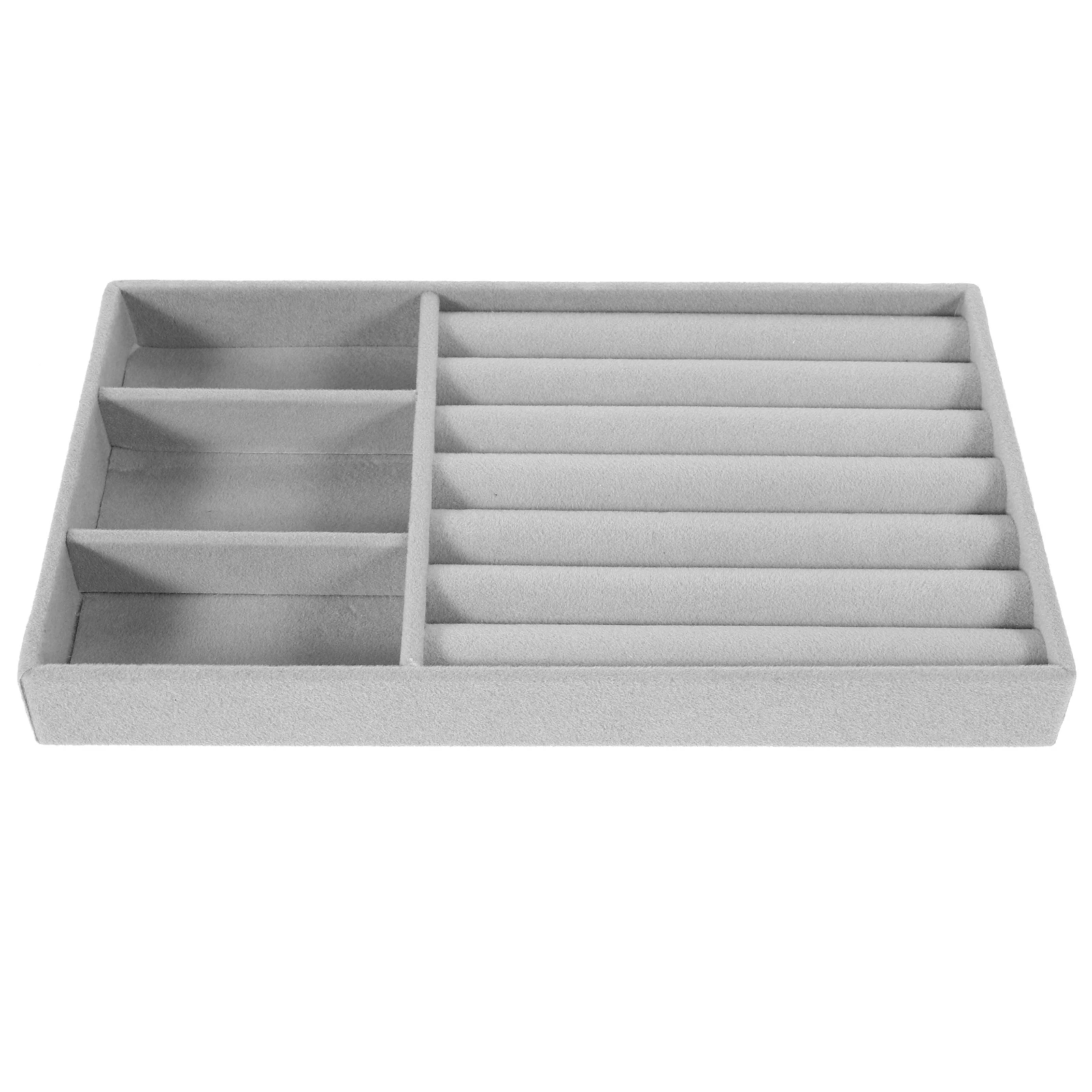 

6 Compartments Grey Jewelry Organizer Tray Stackable Storage Display Box Ring Holder Trays jewelry organizer drawer display