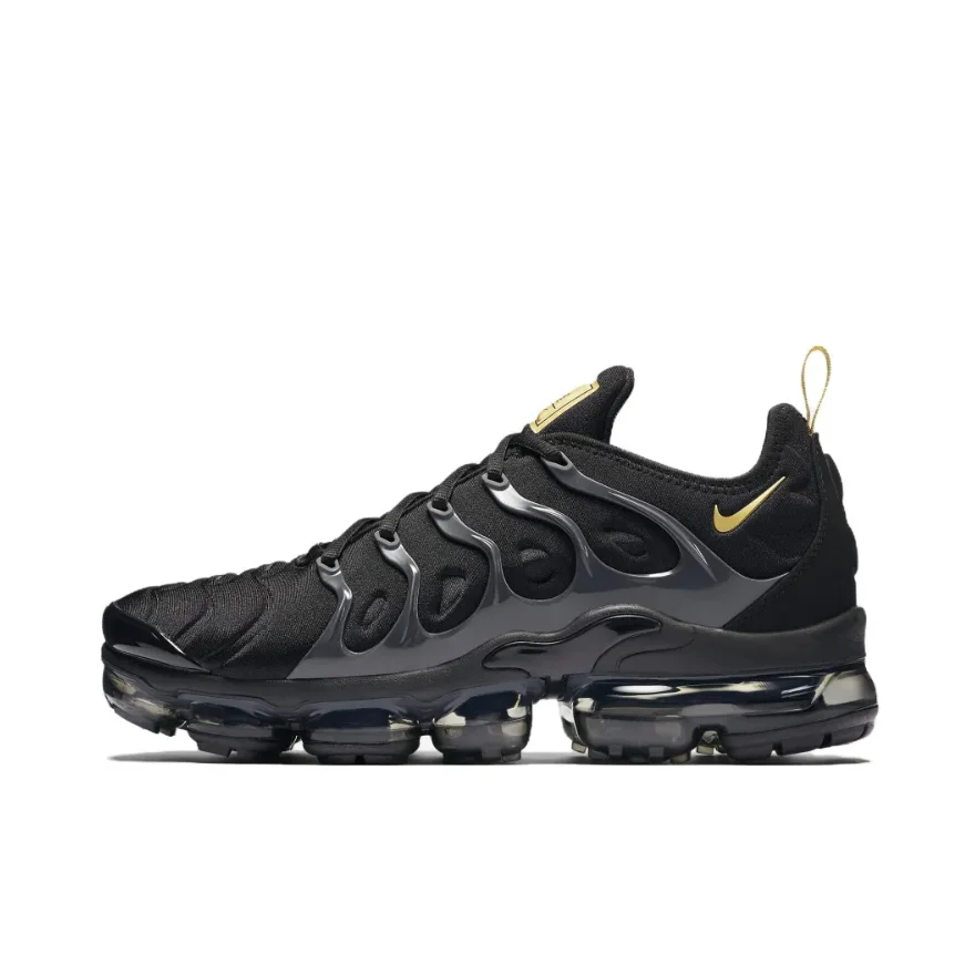 Nike Original Vapormax Plus Classic Low Top Air Cushion Casual Running Shoes Comfortable Shock Absorbing Sneakers Black