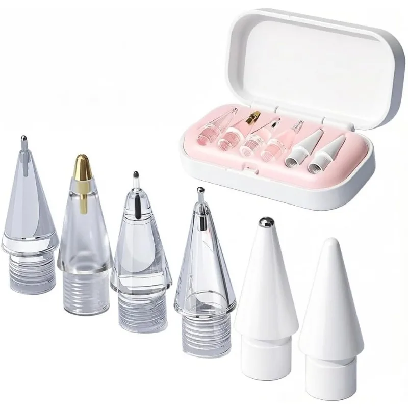 6 Pcs Replacement Tips for Apple Pencil Pro/1st Gen/2nd Gen/USB-C Upgraded Apple Pencil Tips with Case for IPad Pen Nibs Sets