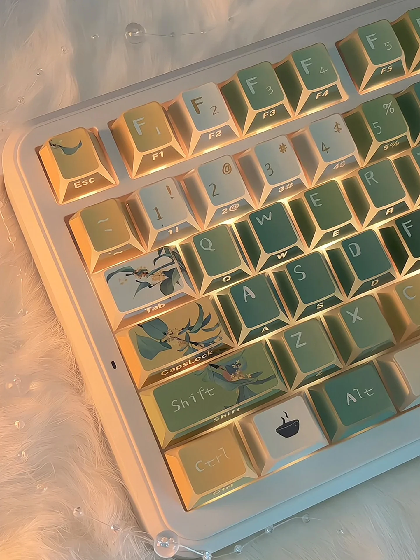 Jingui oolong folding edge corner light transmission side engraving keycap custom magnetic axis mechanical keyboard PBT hot subl