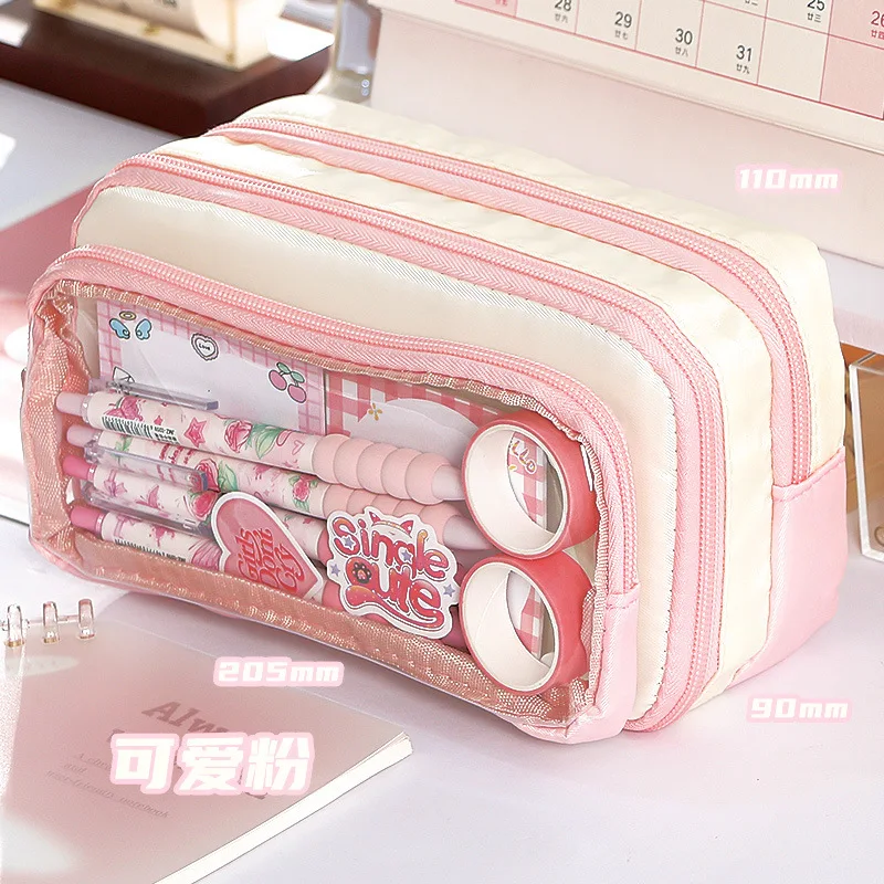 

Large-capacity transparent detachable color-matching pen case with high appearance quality backpack stationery bag