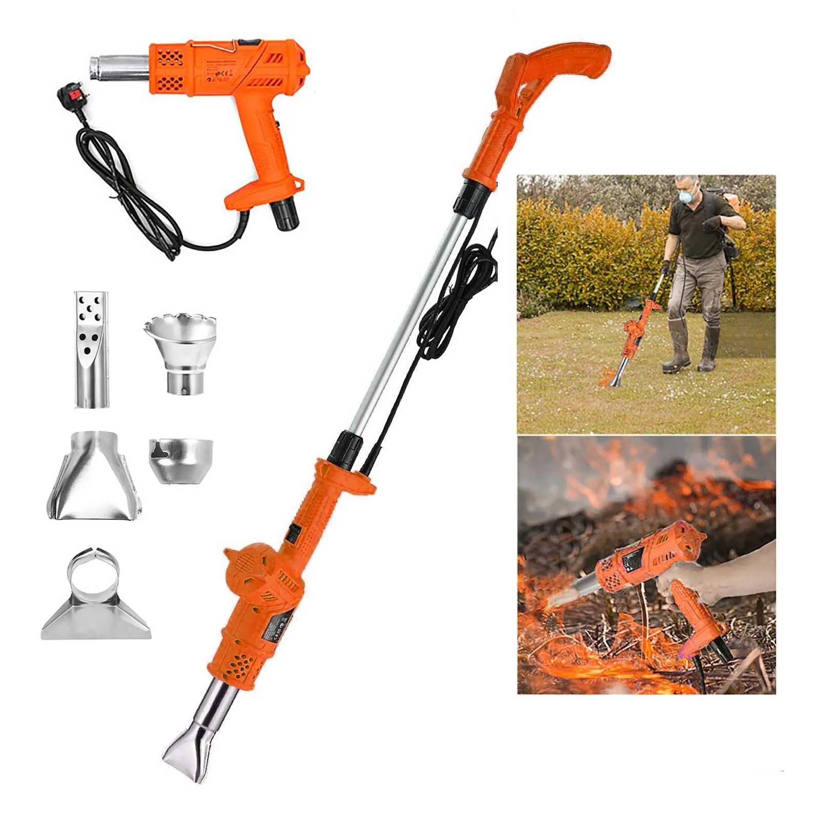 Elétrica Pistola de ar Quente Weed-assassino Churrasco Mais Leve Grama Lança-chamas Térmica Erva Daninha-queimador Ferramenta de Jardim Weeder Térmico em 2000w