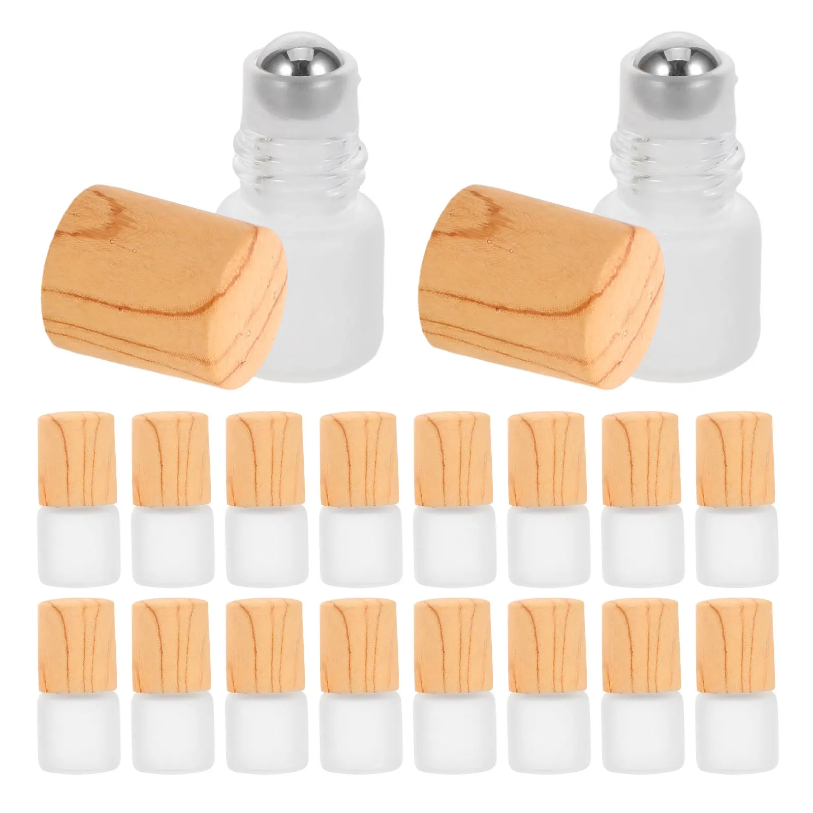 

20Pcs Travel Perfume Roller Bottles 1Ml Refillable Glass Vials Mini Roll on Containers for Essential Oil Fragrance Sampling