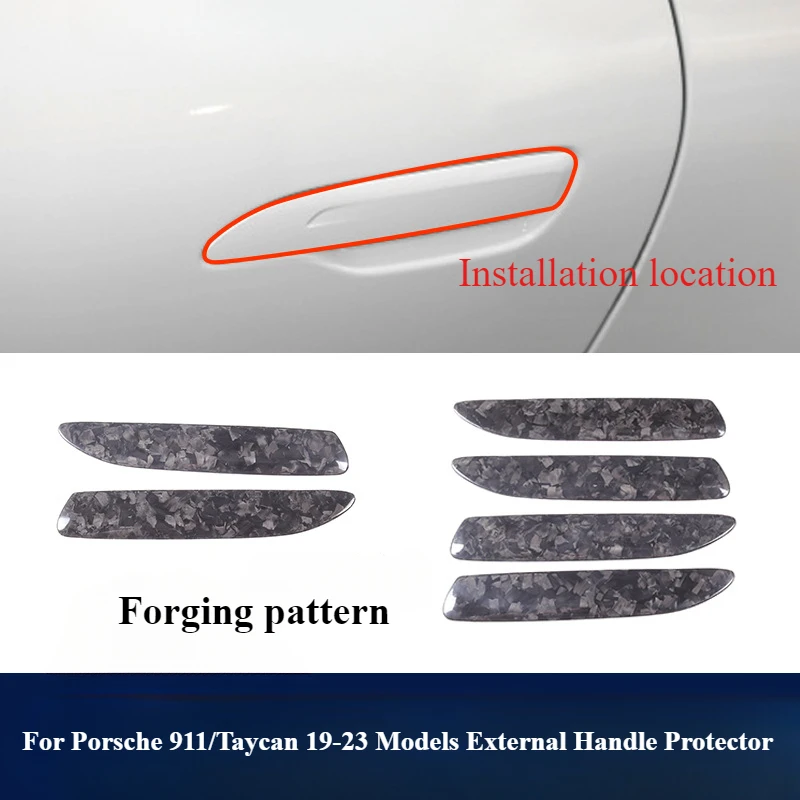 

Fit For Porsche Taycan 911 2019-2022 Real Dry Carbon Fiber Car Exterior Door Handel Cover Trim Car Exterior Accessories