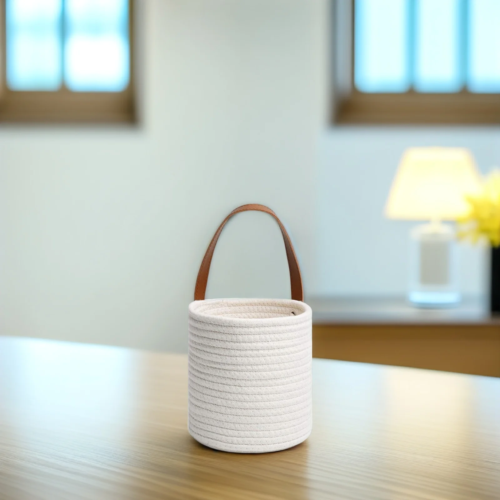 

2pcs Hand Woven Hanging Plant Basket Wall Mounted For Indoor Outdoor Use Storage Books Snacks Potted Plants Cotton Rope Planter