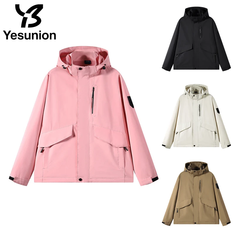 

YESUNION унисекс осенне-зимняя повседневная куртка уличная водонепроницаемая и ветрозащитная ветровка пальто для кемпинга софтшелл куртки с капюшоном