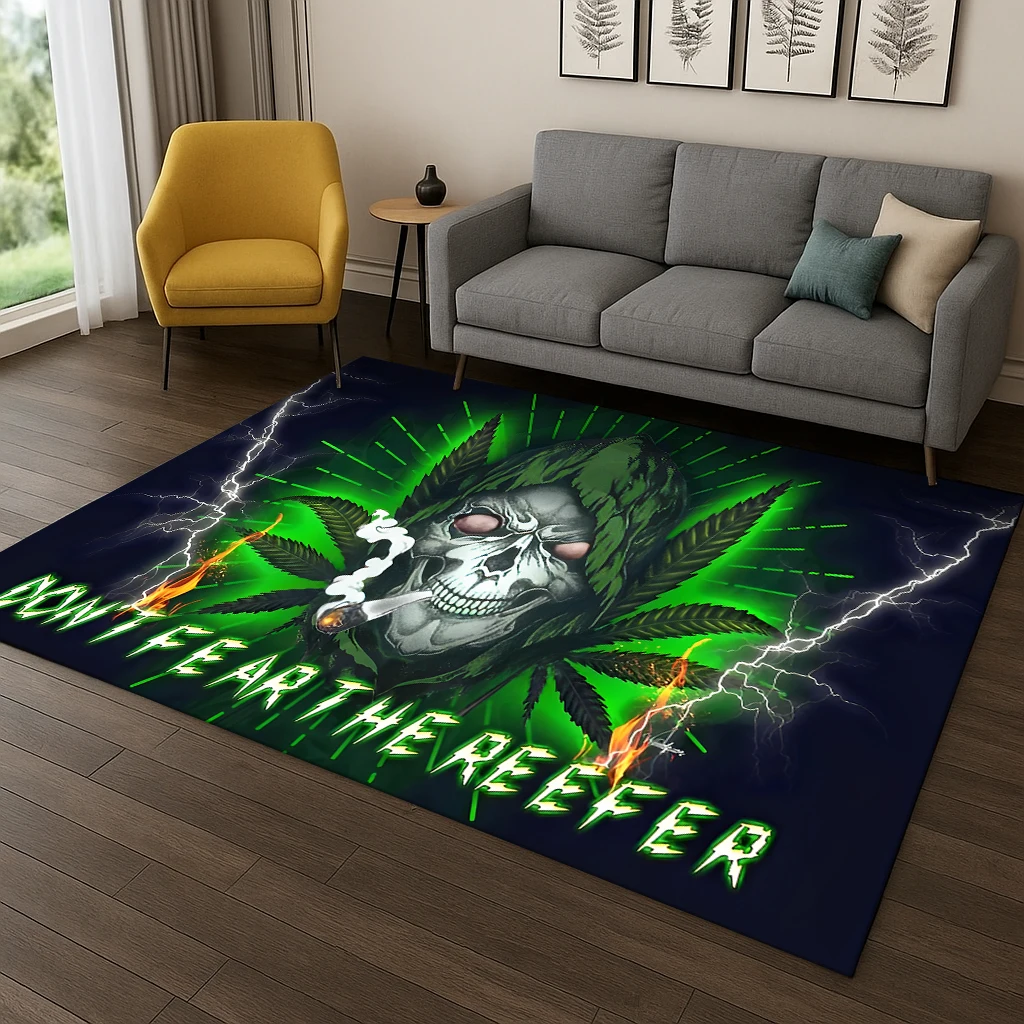 

Кленовый сорняк, растение, ковер с черепом смерти, ковер для спальни, гостиной, дивана, домашний коврик для кухни, детский игровой коврик, нескользящий коврик