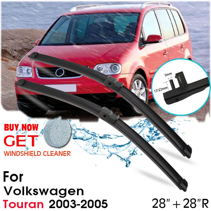 

Car Blade Front Window Windshield Rubber Silicon Refill Wipers For Volkswagen Touran 2003-2005 LHD/RHD 28"+28"R Car Accessories