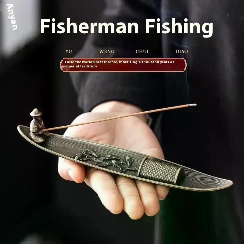 

1 Set Multi Fish Chinese Fisherman Fishing Incense Censer Holder For Incense Sticks Home Decor Accessories