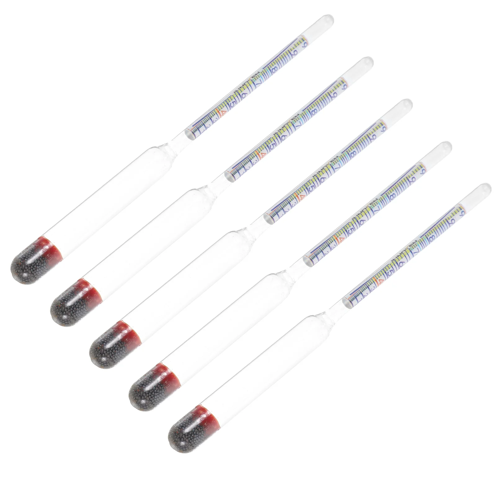 5 Pcs Hydrometer Alcohol Triple Scale Tester Percentage Density Supplies Measuring Tools for Measure Sugar Making