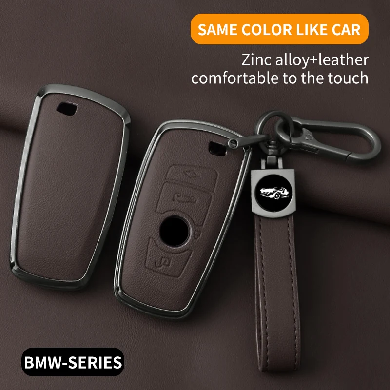 Zinc alloy Leather Car Key Case For BMW F30 F31 F32 F34 F20 F21 F07 F10 1 3 5 7 Series X1 X3 G01 X4 G02 X5 F15 F16 M3 M4 IX Etc