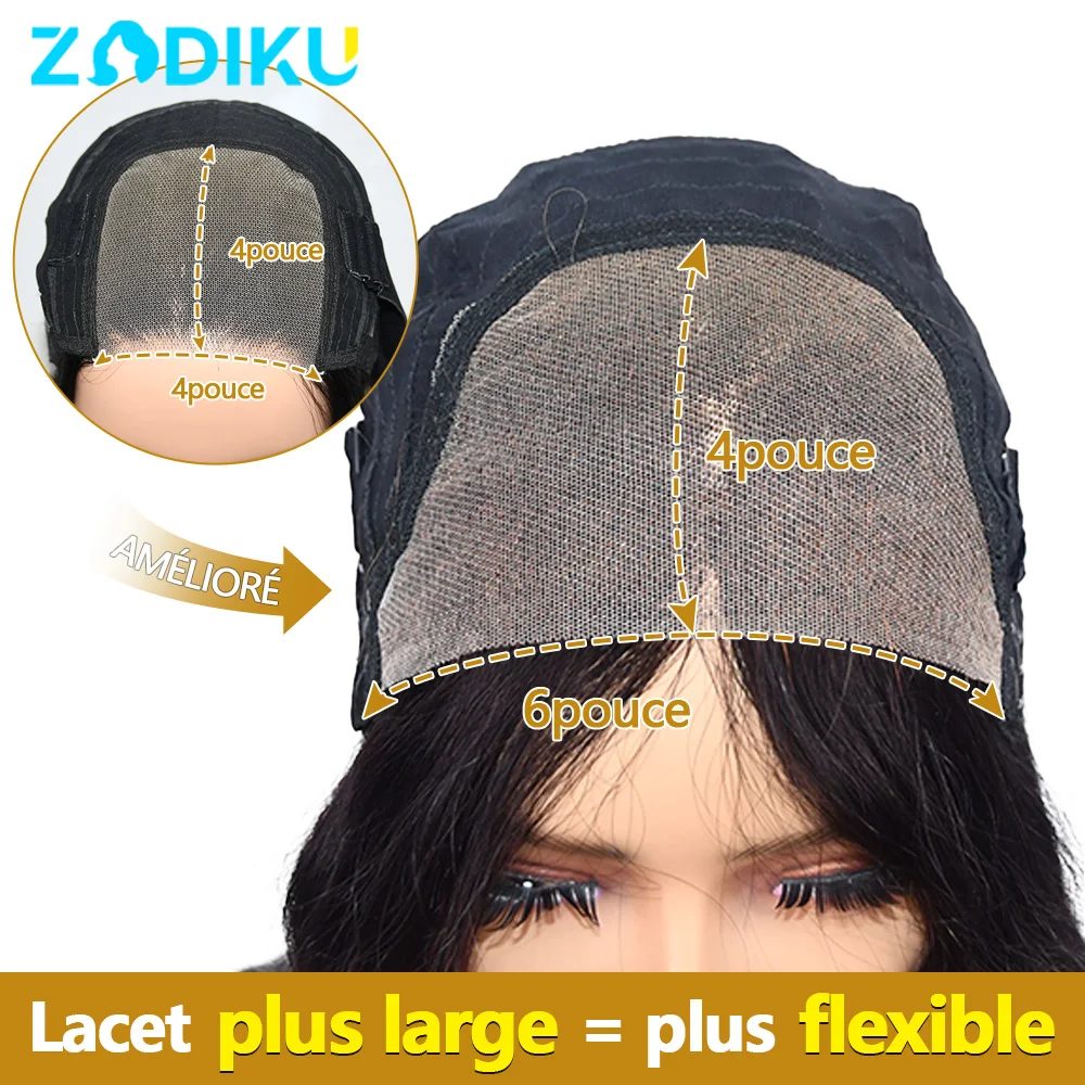 ZIDIKU 30 بوصة شعر مستعار بدون صمغ شعر بشري جاهز للارتداء 100% شعر بشري برازيلي مستقيم 6X4 4X4 Hd باروكات من الدانتيل على بيع التخليص