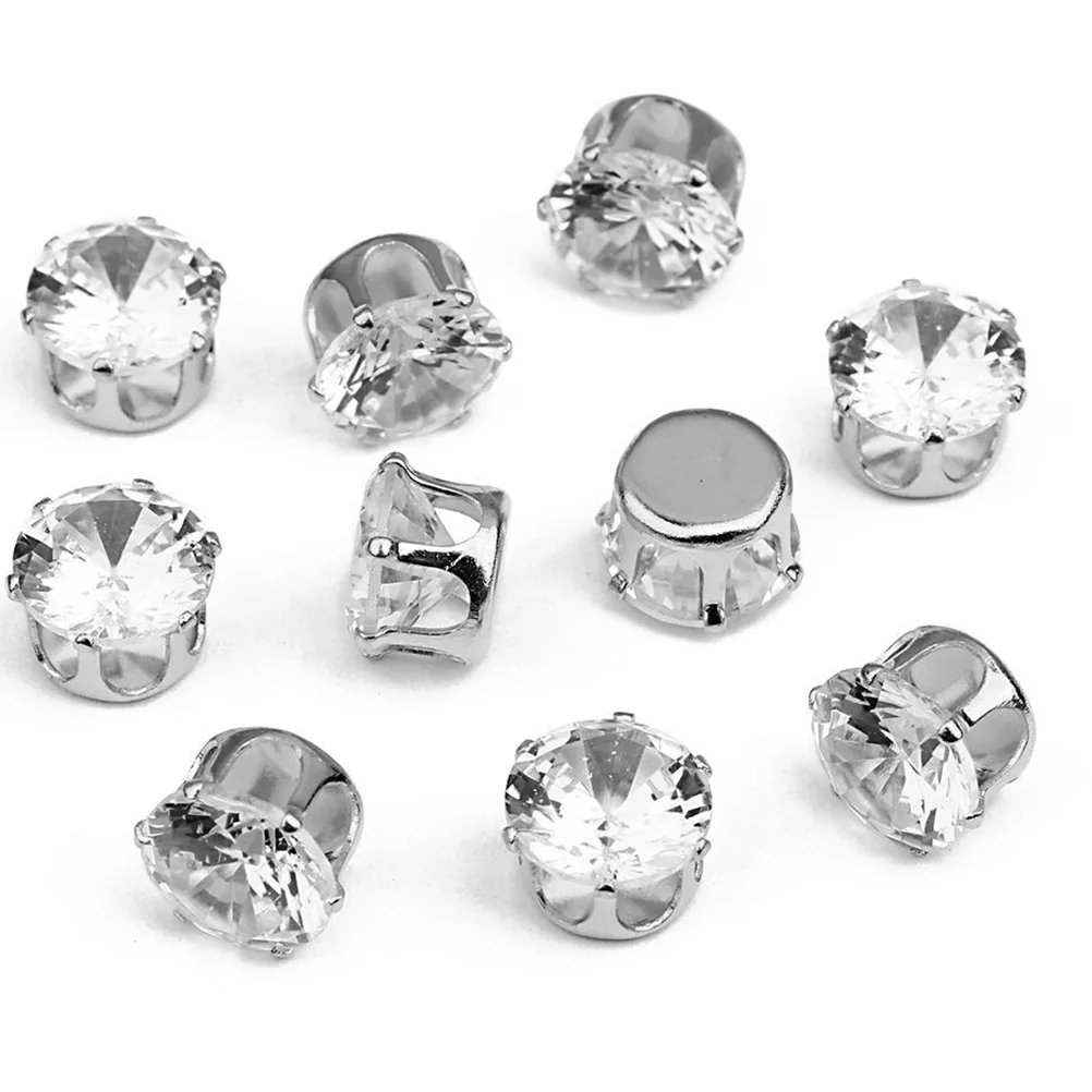 

50 Pcs Zircon Holder for Silver The Ring Jewelry Part DIY Rhinestone Accessories Miss