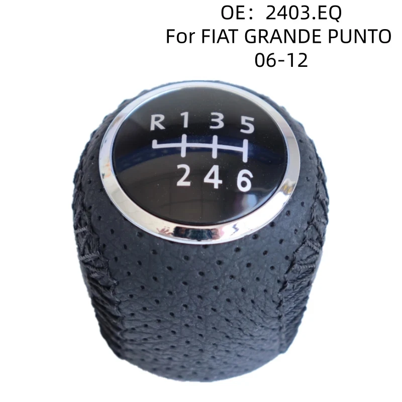forLeather-Wrapped Perforated Gear Head Shift Knob for Fiat Grande Punto 2006-2012 And LINEA 2007-2015Suitable for Gear Lever Up