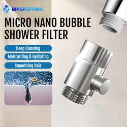 BriskSpring Micro Nano Bubble Generator G1/2 Shower Filter Deep cleaning Shower Purifier Improve Hair Skin Bathroom Accessories