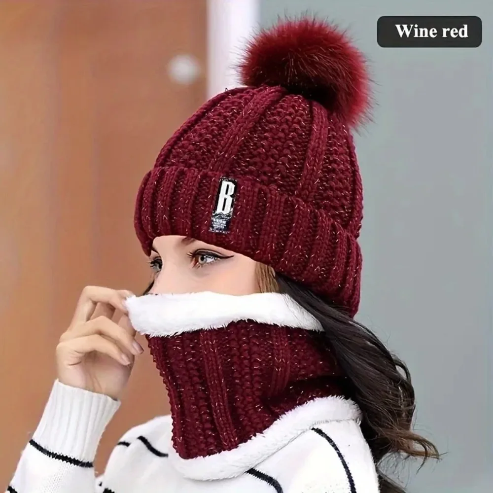 

Cozy Knit Winter Hat Scarf Set Soft Lined Warm Set Uses for Cold Climate Outdoor Comfort