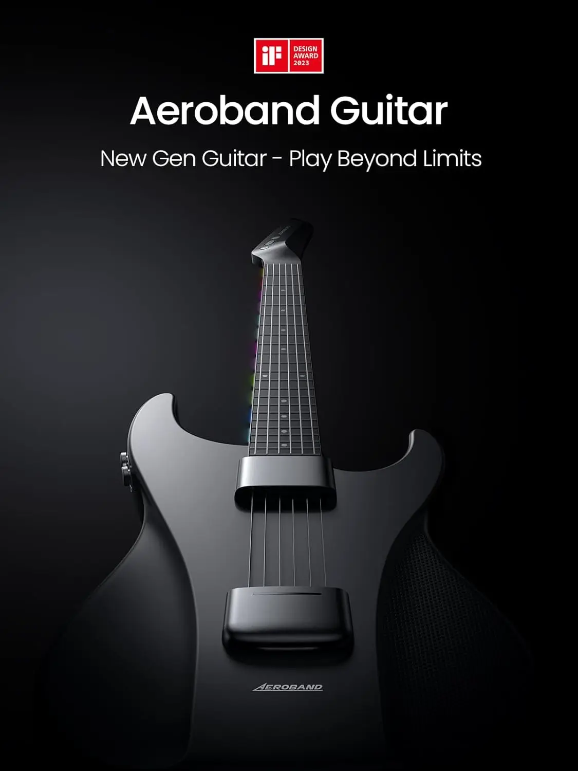 Guitar Smart Guitar With Silicone Strings, Travel Silent Guitar With Detachable Fretboard, Headphone Jack