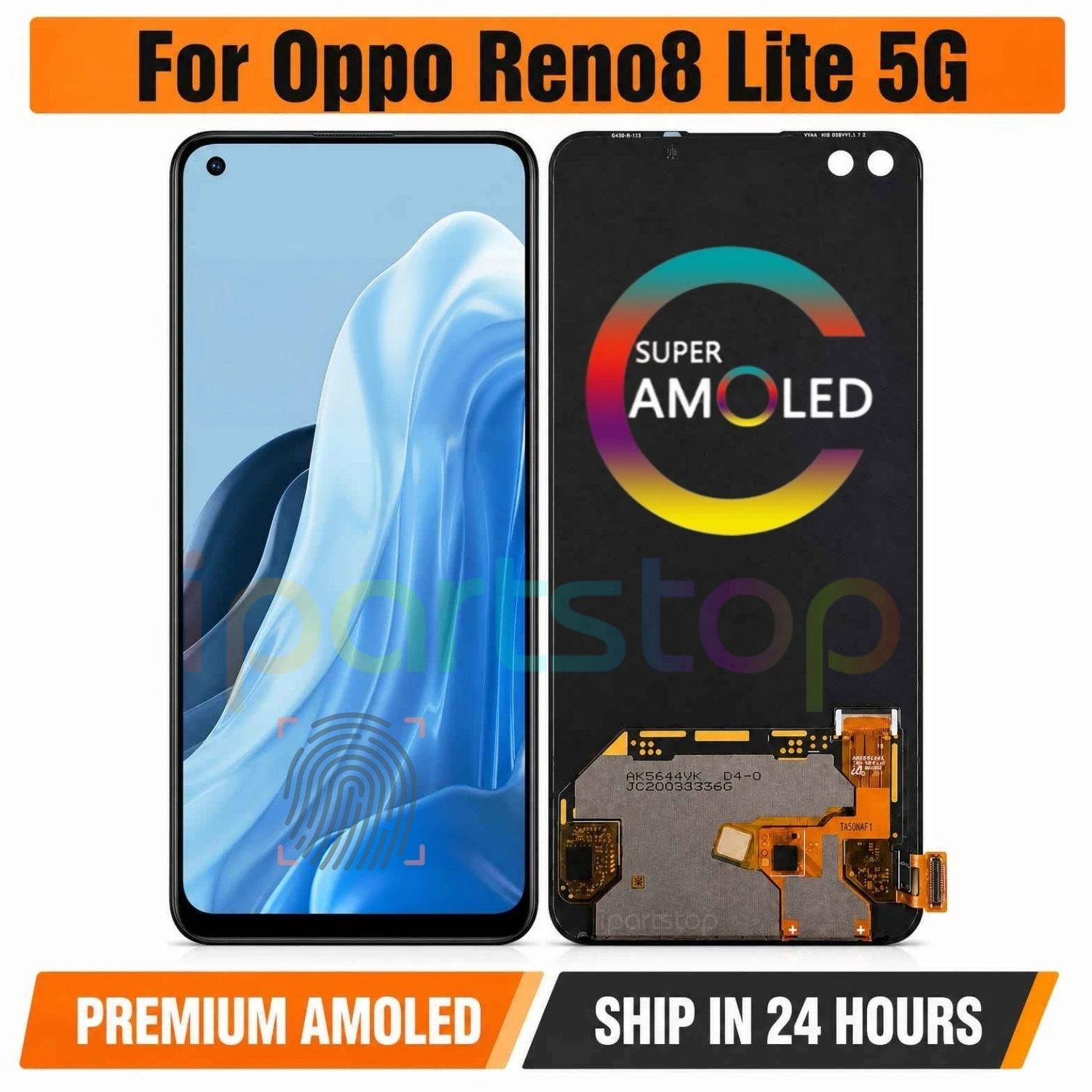 iparts-replacement-new-display-for-oppo-reno8-lite-5g-cph2343-amoled-touch-screen-digitizer-with-frame-assembly-all-functions