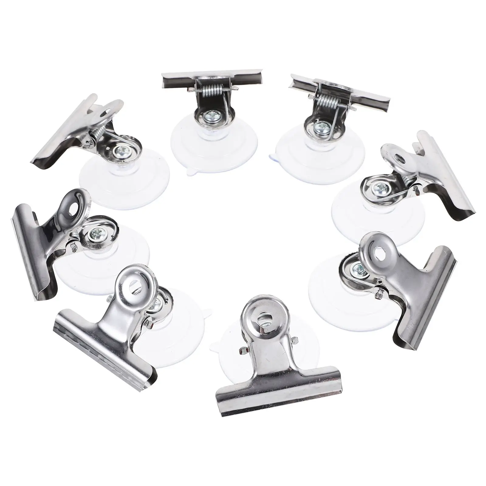 

8 Pcs Suction Cup Clips Clear Plastic Metal Clip Wall Hanging Heavy Duty Hooks Sign Holder Aquarium Tile Glass Fiberglass