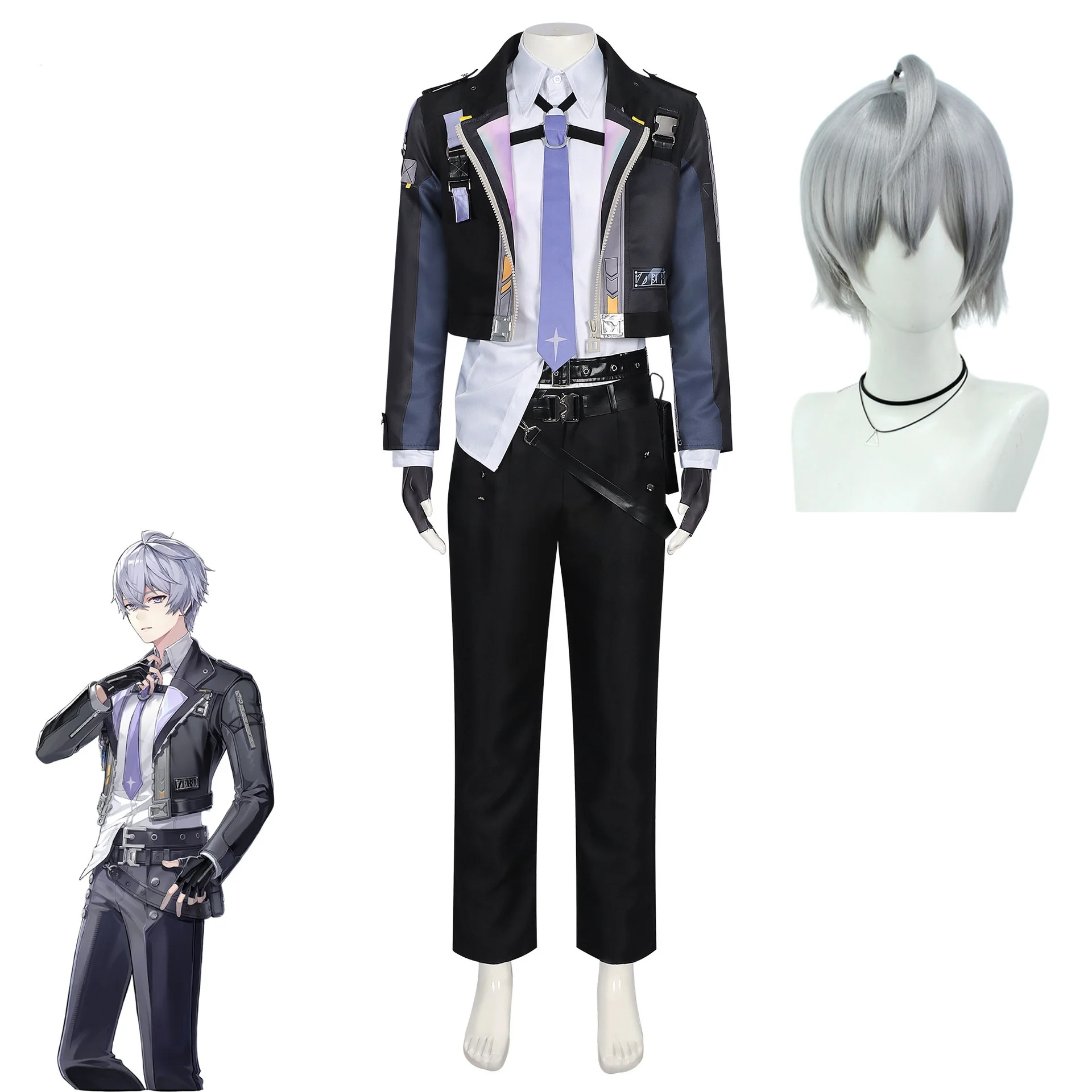 

Anime Game Neverness to Everness Zero Man Cosplay Costume Wig