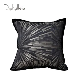 Diphylleia Modern Geometric Cushion Cover Gray Black Milan Fashion Home Decor Mediterranean Living Room Sofa Pillow Case Luxury