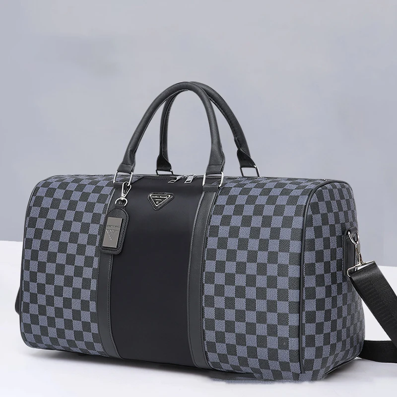 Plaid New High-end Hand Luggage Bag Business Trip Travel Bag Men And Women Boarding Large Capacity Sports Bag