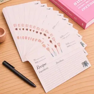 50Pcs Recipe Cards Convenient Compact Size for Daily Use in Kitchen Or Study Room Smooth Writing Paper Cooking Memory Keeper