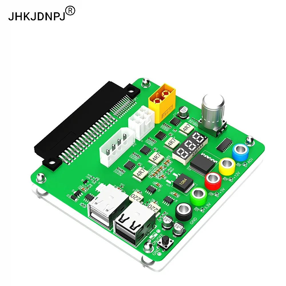電圧調整ノブ付き電源ブレイクアウトボード（33v-5v-12v-usb-20対応）