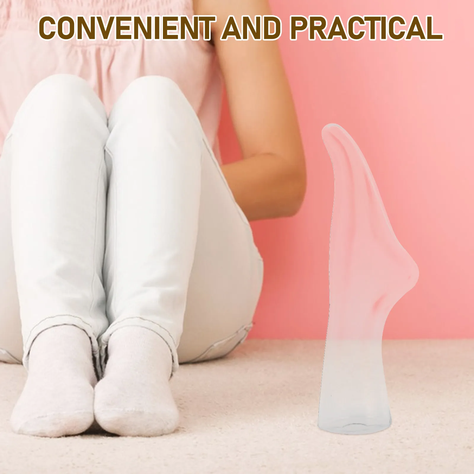 Inverted Foot Sock Display Stand Clear Plastic Toe Up Mannequin for Women Men Kids Hosiery Socks Anklets Bracelets Stocking view 2