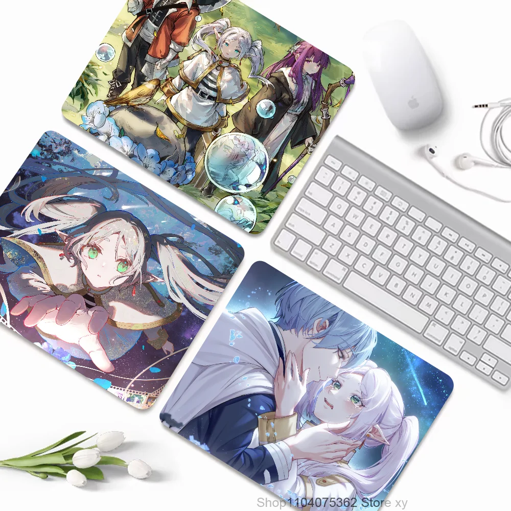 Anime Frieren Mousepad Small LockEdge Mouse Pad For Gamers Computer Desk Pad Rectangular Anti-slip Rubber