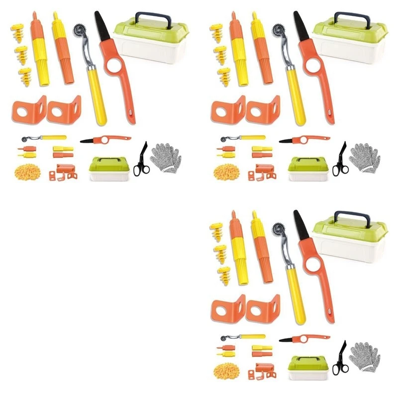 A69ECardboard Tools For Kids With Cutter &Tool Box, 450 PCS Cardboard Construction Kit For Family & Team Activities