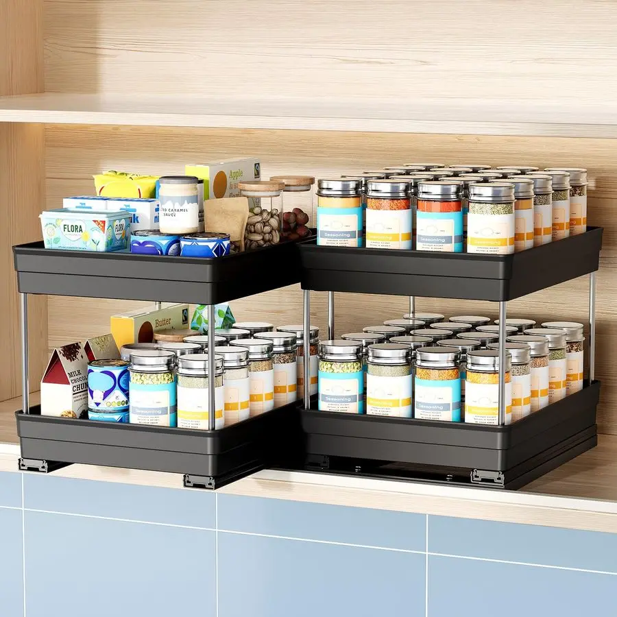 

Органайзер для специй для шкафа, вертикальная выдвижная полка для специй, органайзер для специй для шкафа, ширина 8,14 дюйма, кухонный органайзер для приправ