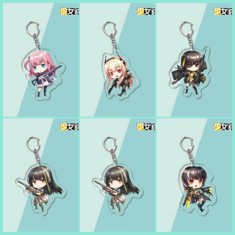 Girls' Frontline 2 Exilium Acrylic Pendant Keychains Suomi Ull Rid Accessories Car Key Chain Key Ring Phone Bag Hanging Jewelry