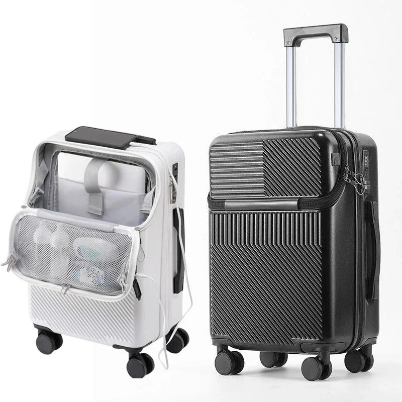 Front Opening Luggage Trolley Universal Wheel Men and Women Password Travel Bags Zipper Travel Suitcase on Wheels