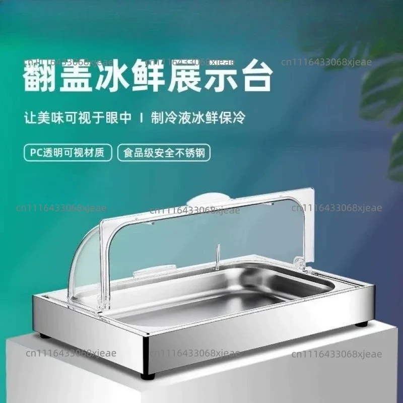 Buffet Stainless Steel Commercial Freezer Display Fruit Desktop Refrigeration Countertop Refrigerated Display Cabinet