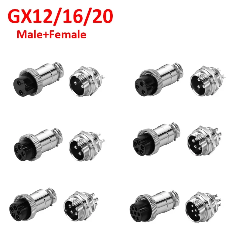 GX12/GX16/GX20 2/3/4/5/6/7 Pin Male&Female Docking Aviator Aviation Plug Socket Circular Connector