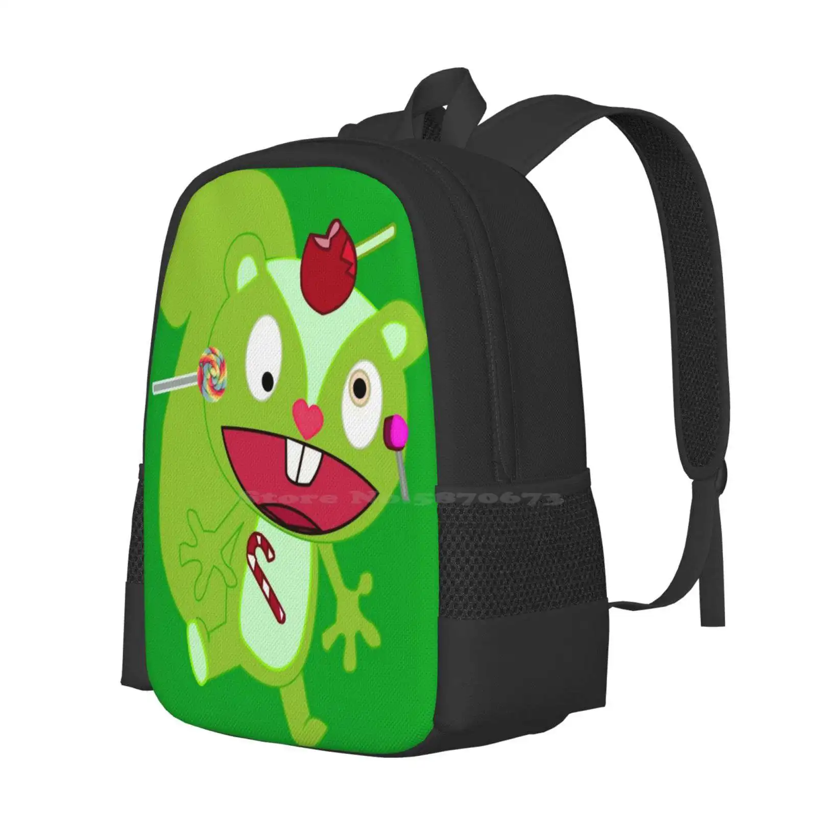 Nutty-Happy Tree Friends Teen College Student Backpack Pattern Design Bags Psychopath Animation Kids Nutty Happy Tree Friends