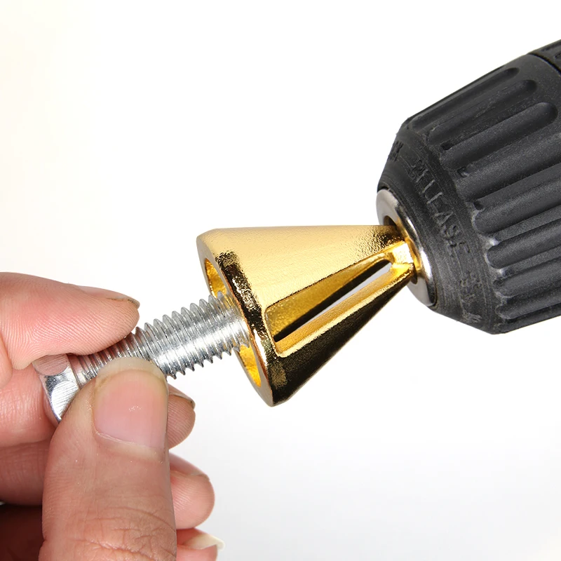 28mm Deburring External Chamfer Bits Metal Hex Triangle Deburr Drills for Stainless Steel Copper Screw Fast Remove Burr Tools