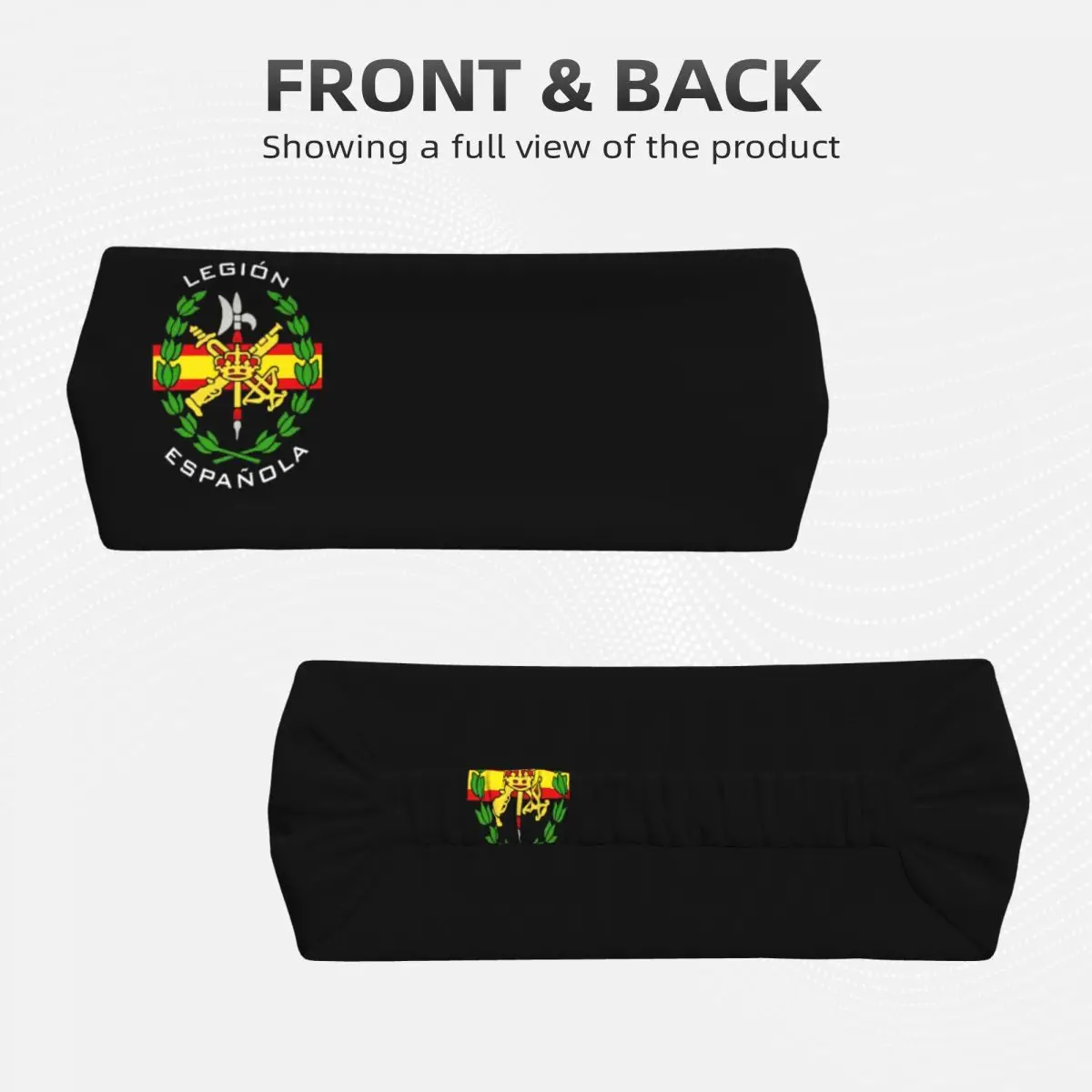 Custom Spanish Legion Athletic Sweatband Men Women Non Slip Quick Drying Spain Coat of Arms Headbands Cycling