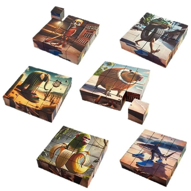 Nouveau bloc de construction AI Shanhaijing bloc magnétique bloc de construction aspiration magnétique bâton en bois assemblage humain bloc de construction jouet