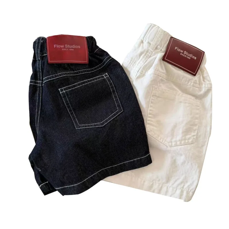 RAISE Summer Kids Boys Denim Shorts Thin Solid Versatile Children Boys Shorts Handsome 1-10Yrs Boys Sticker Half-length Shorts view 5