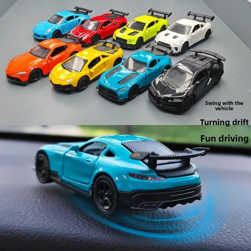 Drift Car Ornament - Realistic Rotating Tail Swing Model Anti-Slip Interior Decoration  Dashboard Center Console Simulation Toy