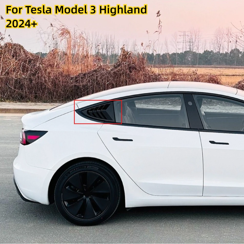 2 шт. накладки на боковые окна в спортивном стиле для Tesla Model 3 Highland 2024+ (накладки на задние окна)