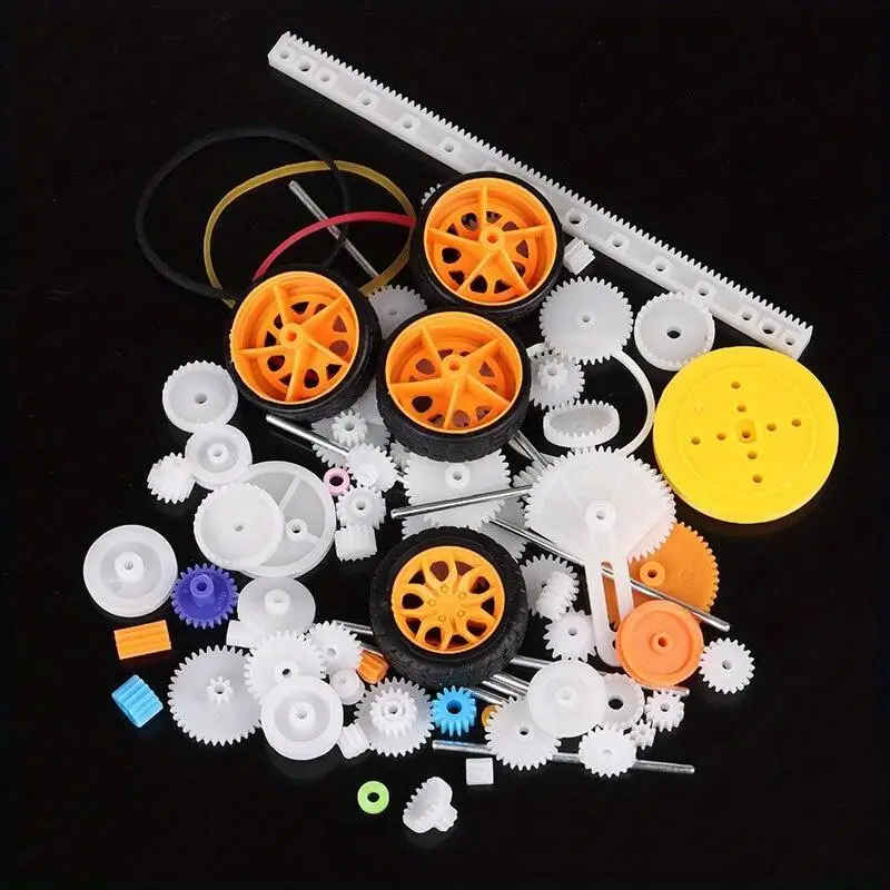 78pcs/set Gear Motor Gearbox Toy Robot Model Craft DIY Four Wheel Drive Car Children Science Experiment Kit